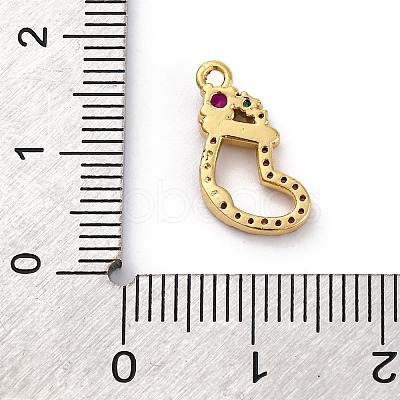 Christmas Series Brass Micro Pave Cubic Zirconia Pendants KK-Q010-01G-01A-1