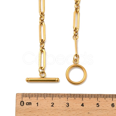 5MM 304 Stainless Steel Oval Link Chain OT Necklaces for Women NJEW-A059-04G-1