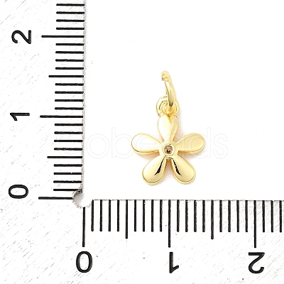 Brass Micro Pave Cubic Zirconia Charms KK-C139-26A-G-1