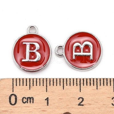 Platinum Plated Alloy Enamel Charms X-ENAM-S118-03B-P-1