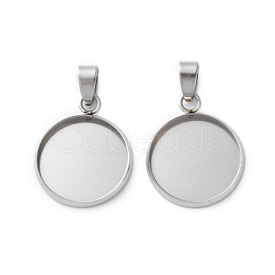 304 Stainless Steel Pendant Cabochon Settings STAS-L282-010P-06-1