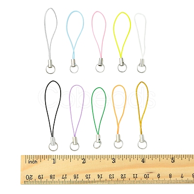 100Pcs Polyester Cord Mobile Straps MOBA-FS0001-02C-1