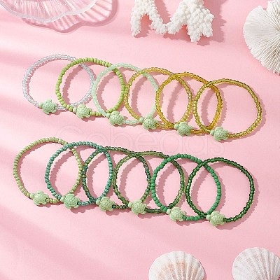 12Pcs Dyed Synthetic Turtle Bracelets BJEW-JB13502-02-1
