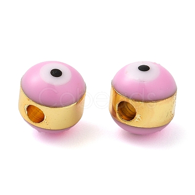 Brass Enamel Beads KK-E048-02G-1