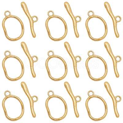 10Pcs Ion Plating(IP) 304 Stainless Steel Toggle Clasps STAS-SC0020-79-1