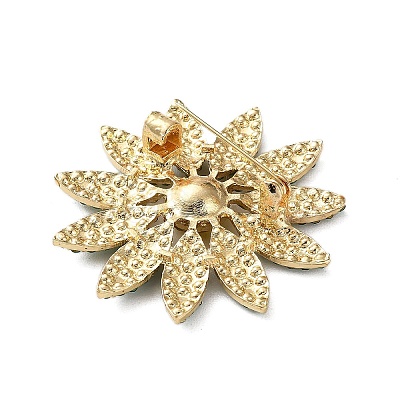 Flower Rhinestone Brooch JEWB-G040-08G-02-1