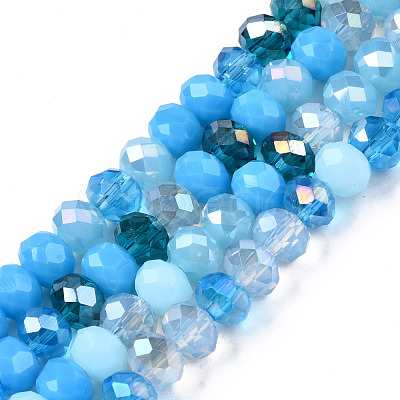 Electroplate Glass Beads Strands X-EGLA-N002-12E-1