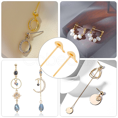 400Pcs Brass Stud Earring Findings KK-DC0001-02-1