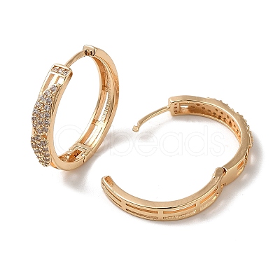 Brass Micro Pave Cubic Zirconia Hoop Earrings EJEW-M238-66KCG-1