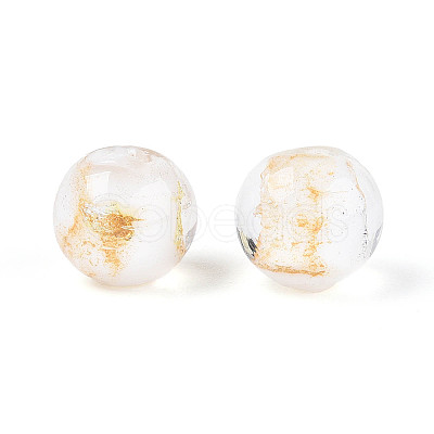 Handmade Gold & Silver Foil Glass Beads FOIL-N030-03A-01I-1