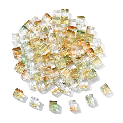 100Pcs Baking Paint Transparent Glass Beads DGLA-YW0001-35A-1