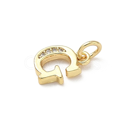 Brass Micro Pave Cubic Zirconia Charms KK-I382-03G-G-1
