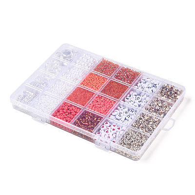 DIY 24 Style Acrylic & ABS Beads Jewelry Making Finding Kit DIY-NB0012-02G-1