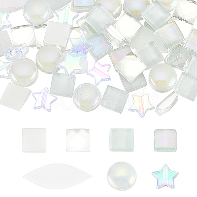 140Pcs 7 Styles Glass Cabochons & Plastic Beads DIY-FG0004-85-1