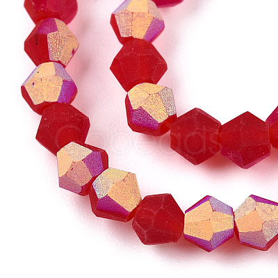 Imitate Austrian Crystal Bicone Frosted Glass Beads Strands EGLA-A039-T4mm-MB14-1