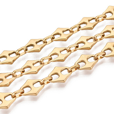 304 Stainless Steel Rhombus Link Chains CHS-Q009-01G-1