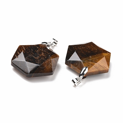 Natural Tiger Eye Pendants G-C241-02D-1