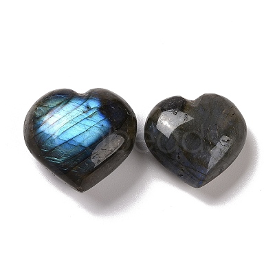 Heart Natural Labradorite Palm Stones G-K338-03-1