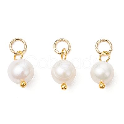 Natural Cultured Freshwater Pearl Two Sides Polished Charms PALLOY-JF04036-01-1