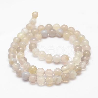 Natural Striped Agate/Banded Agate Bead Strands X-G-K155-D-6mm-02-1