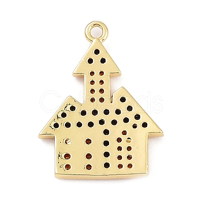 Rack Plating Brass Cubic Zirconia Pendants KK-D031-05G-1