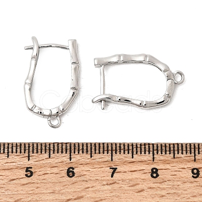 Bamboo Brass Hoop Earring Findings KK-A289-06P-1