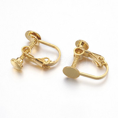 Brass Clip-on Earring Findings KK-K225-14-G-1