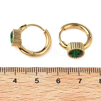 304 Stainless Steel Flat Round Hoop Earrings EJEW-P309-02G-1
