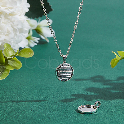 925 Sterling Silver Pendant Cabochon Settings STER-UN0001-80-1