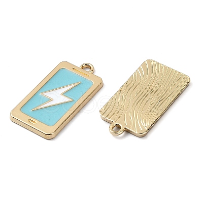 Rack Plating Alloy Enamel Pendants PALLOY-F308-09G-01-1