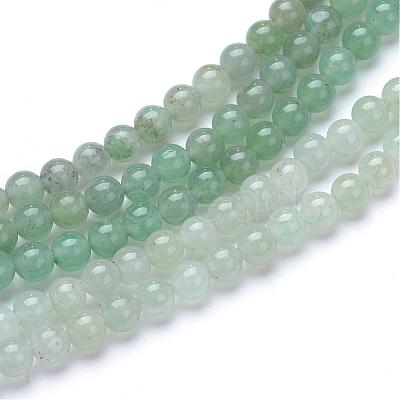 Natural Green Aventurine Bead Strands G-R412-15-8mm-1