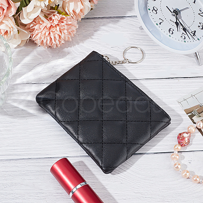 Rhombus Pattern PU Leather Zip Pouches ABAG-WH0040-12B-09-1