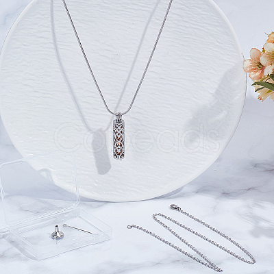 DIY Stainless Steel Pendant Necklaces Making Kits DIY-CN0003-75RG-1