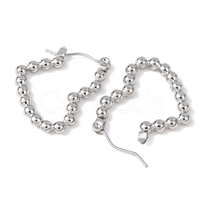 Non-Tarnish Heart 304 Stainless Steel Hoop Earrings for Women STAS-A057-19P-1