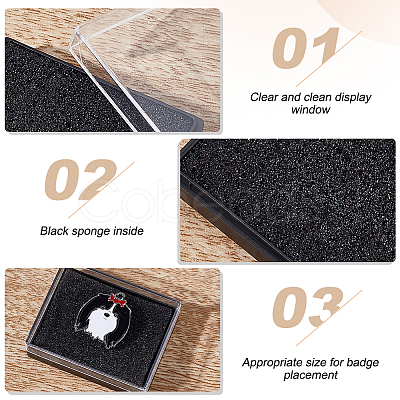 Plastic Badge Storage Box CON-WH0086-121D-1