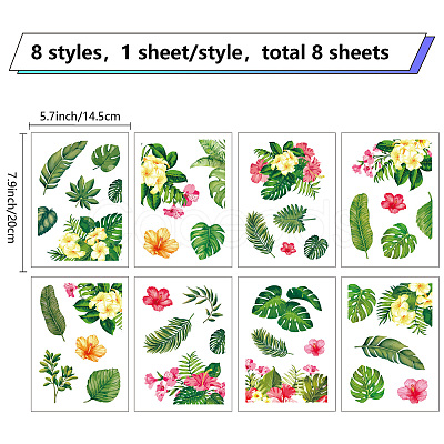 8 Sheets 8 Styles PVC Waterproof Wall Stickers DIY-WH0345-224-1