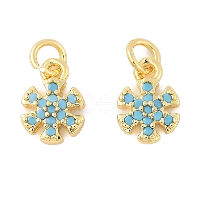 Brass Micro Pave Cubic Zirconia Pendants KK-U056-12G-1