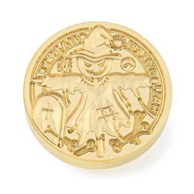 Halloween Series Wax Seal Brass Stamp Heads AJEW-M039-01K-1