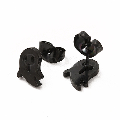 Halloween Ghosts 304 Stainless Steel Stud Earrings for Women EJEW-B019-04EB-1