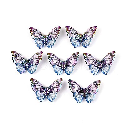 UV Plating Printed Opaque Acrylic Beads LS-PACR-N017-06B-1