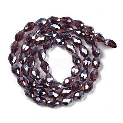 Transparent Electroplate Glass Beads Strands EGLA-N013-T8mm-B03-1