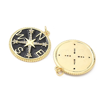 Eco-Friendly Brass Micro Pave Clear Cubic Zirconia Enamel Pendants ZIRC-C024-01G-01-1-1