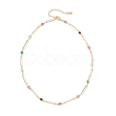 Brass Oval Link Chain Necklaces for Women NJEW-JN05742-1