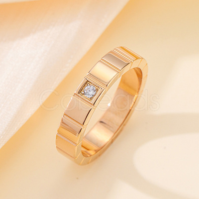 304 Stainless Steel & Cubic Zirconia Finger Rings FS-WG10832-10-1