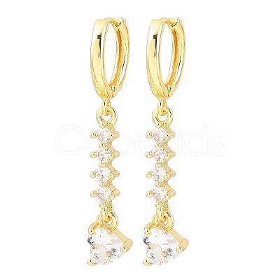 Brass Micro Pave Cubic Zirconia Hoop Dangle Earrings KK-CBA8324-07G-02-1