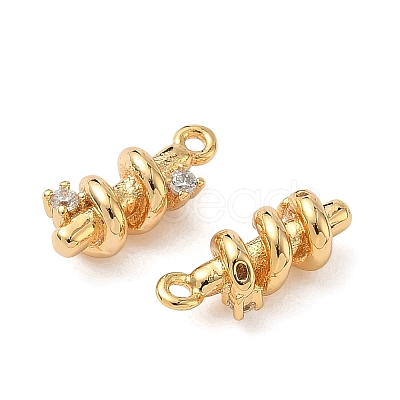 Brass Micro Pave Clear Cubic Zirconia Charms KK-B160-17G-1