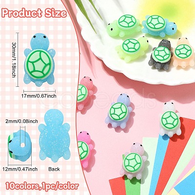 10Pcs 10 Colors Luminous Silicone Beads SIL-CJ0003-08-1