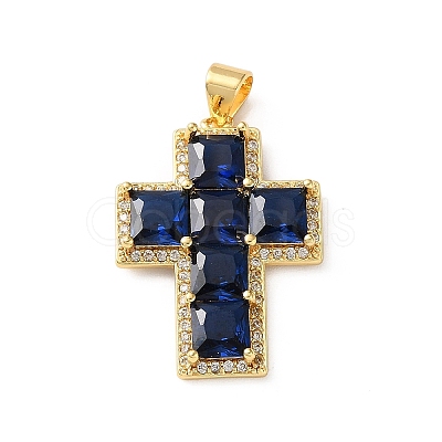 Brass Pave Cubic Zirconia Pendants CU-CBA03AF-17G-1