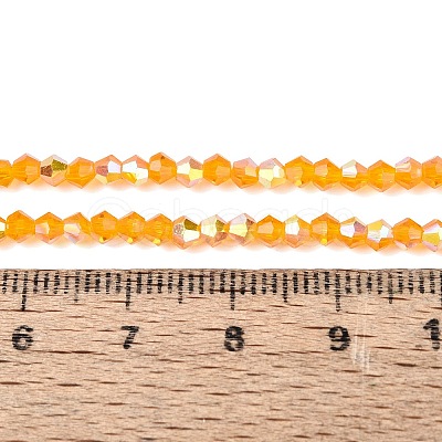 AB Color Plated Transparent Glass Beads Strands GLAA-G127-01L-1