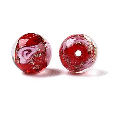 Luminous Handmade Gold Sand Lampwork Beads LAMP-T021-10mm-03V-1